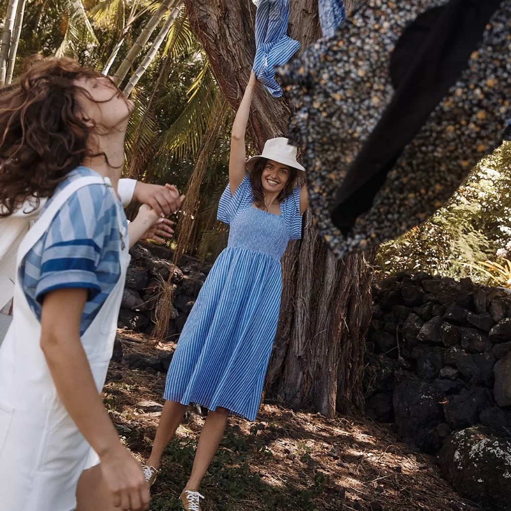 Madewell Lucie Smocked Midi Dress